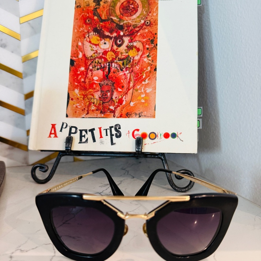 Prada Cinema Black and Gold Sunglasses - Picture 4 of 8